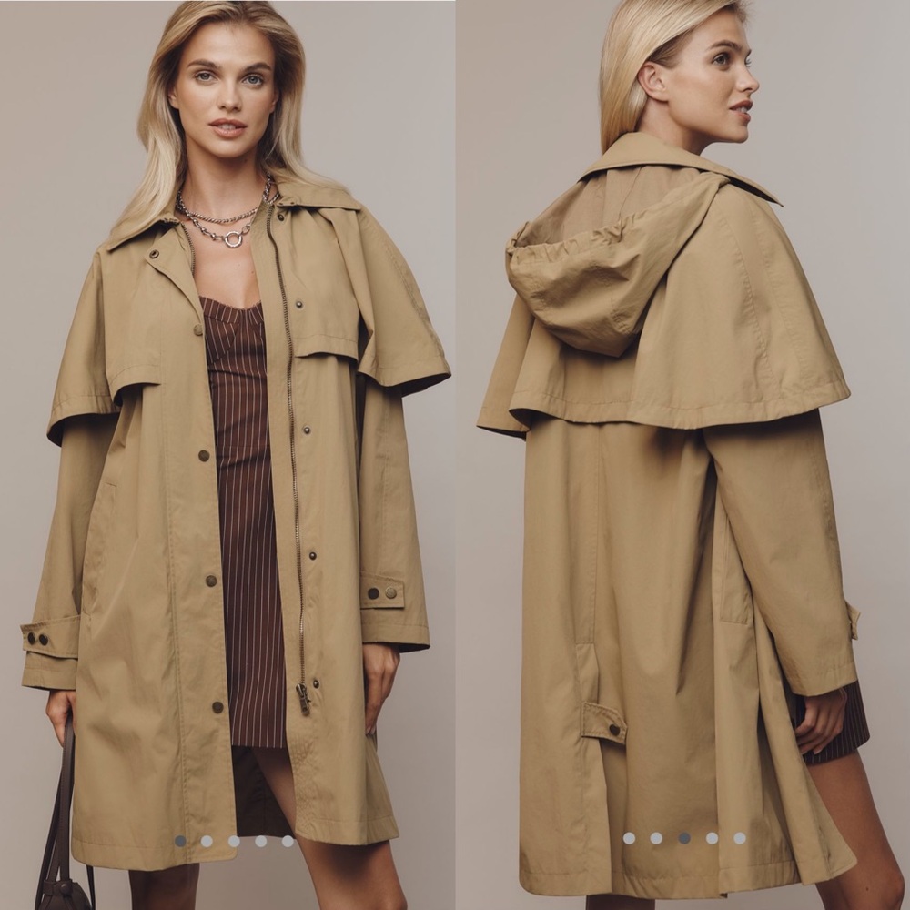 Avec Les Filles hooded cape Raincoat